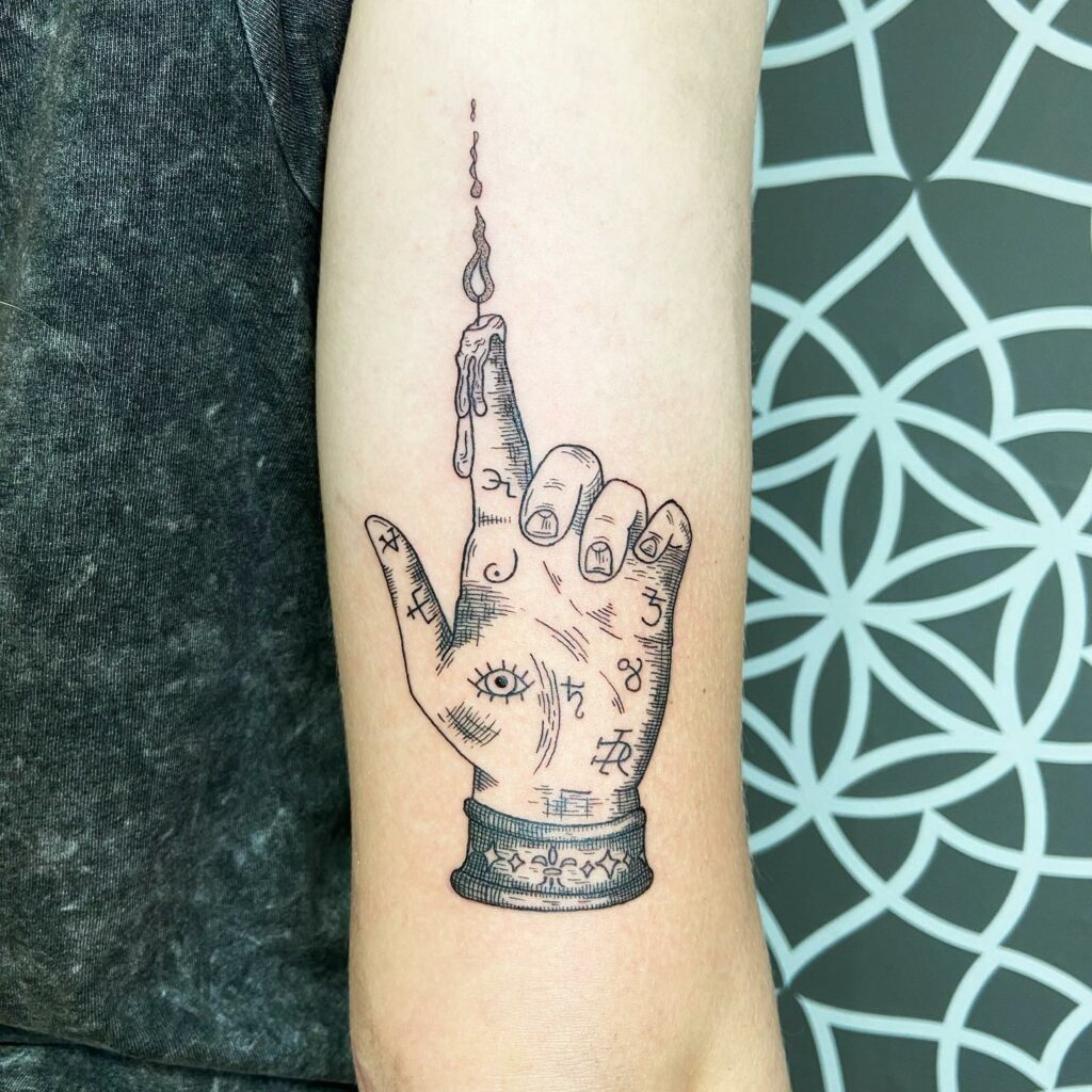 Melting Finger Glory Of Hand Tattoo