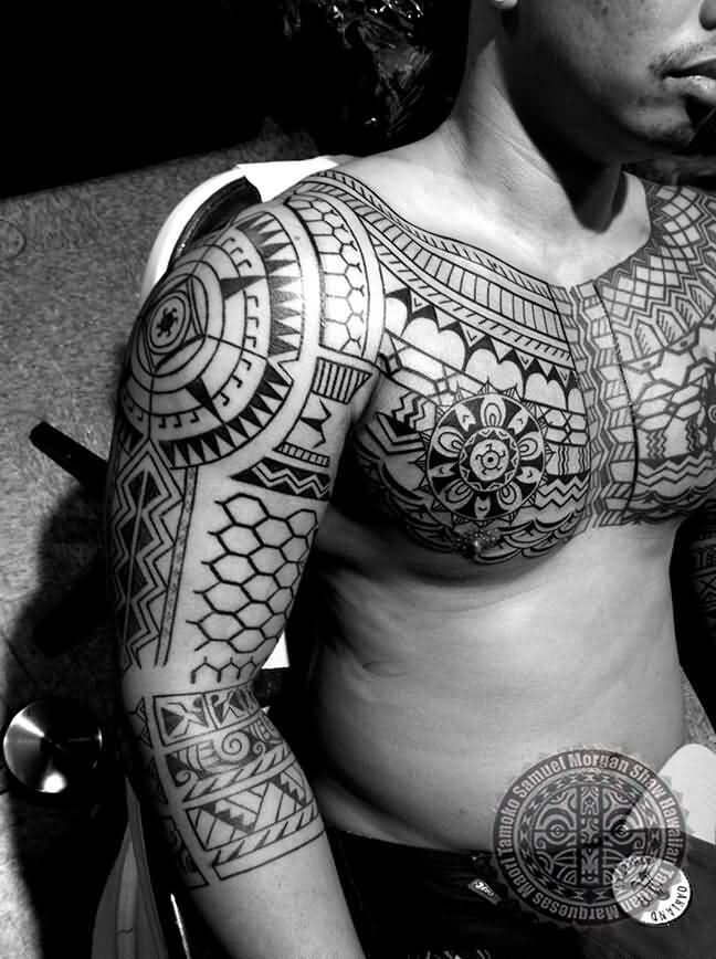 Tribal Filipino Chest Tattoo