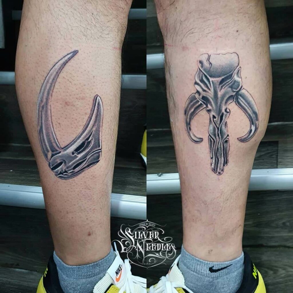 Metal Style Mudhorn Mandalorian Tattoos