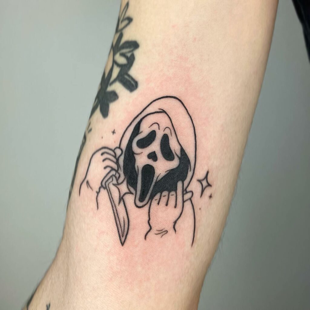 Minimal Tattoo Designs Based On The Movie 'Scream'