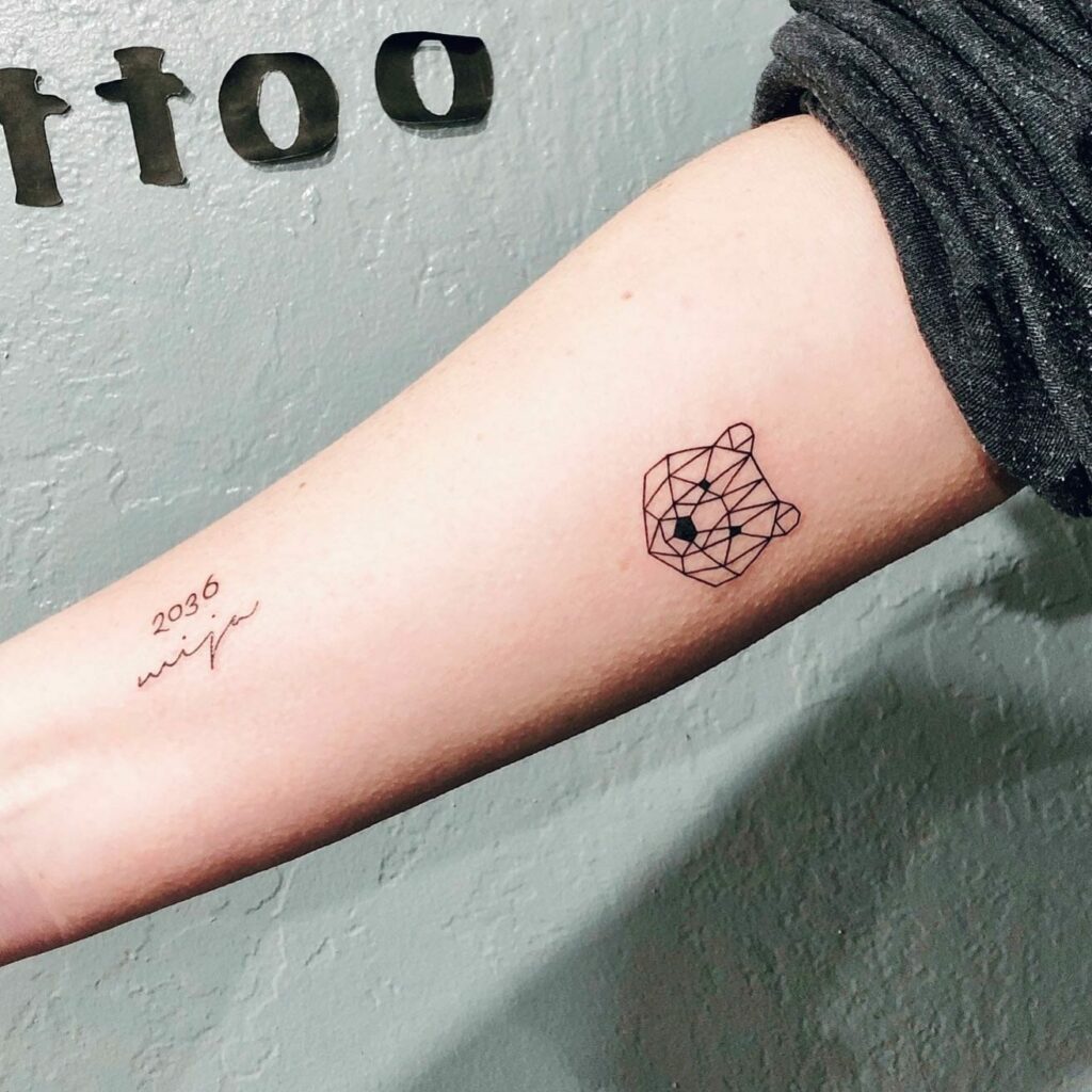 Minimalist Bear Tattoo