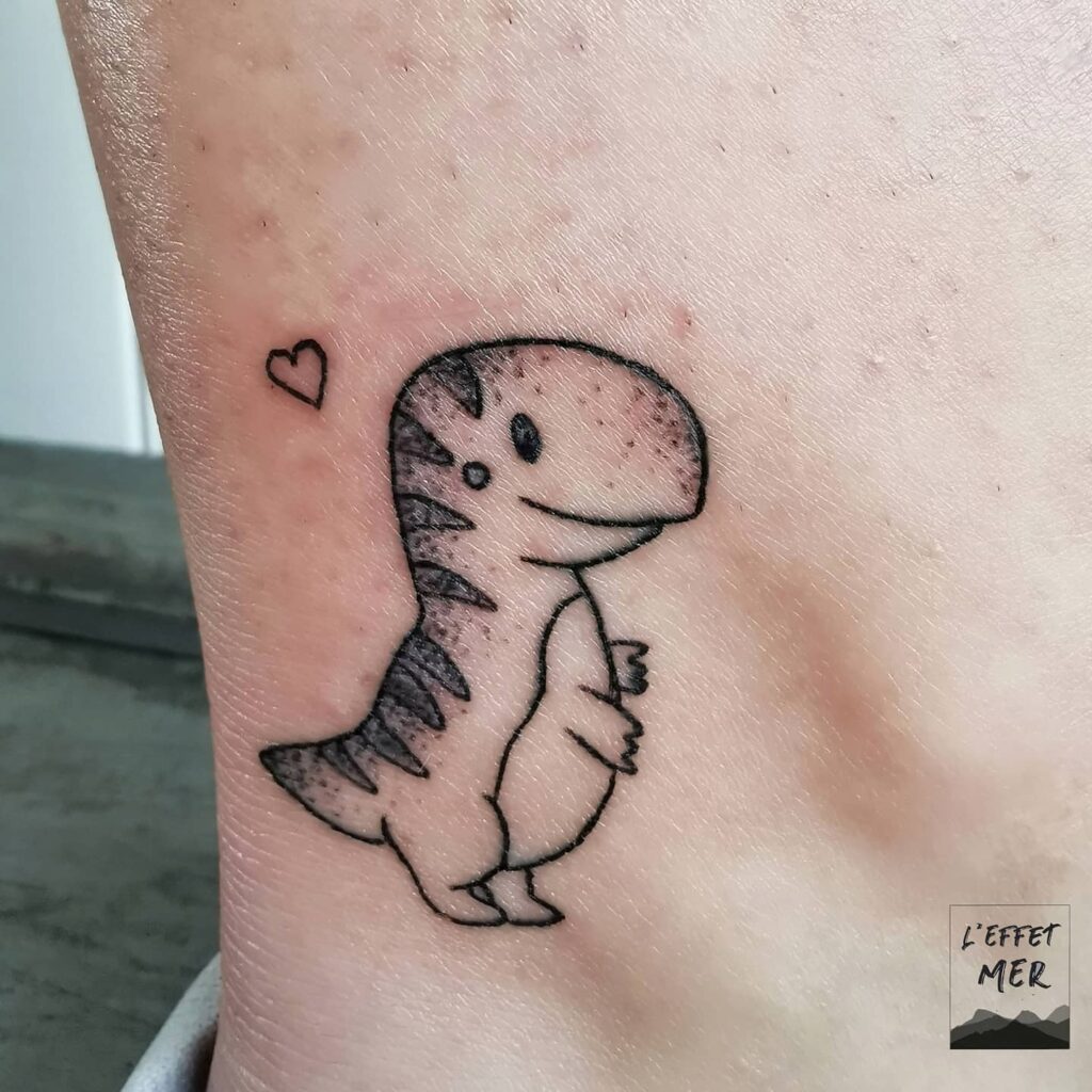 Minimalist Dinosaur Tattoo