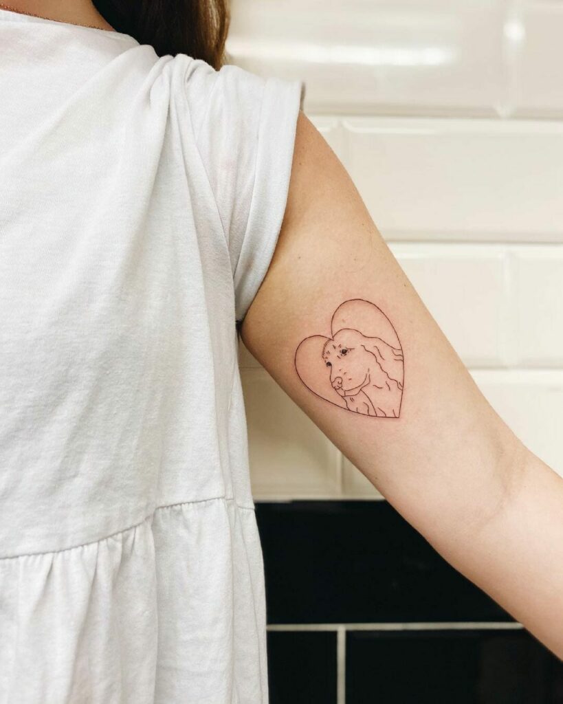 Minimalist Dog Portrait Tattoo For Your Cup Of Simplicity In Life