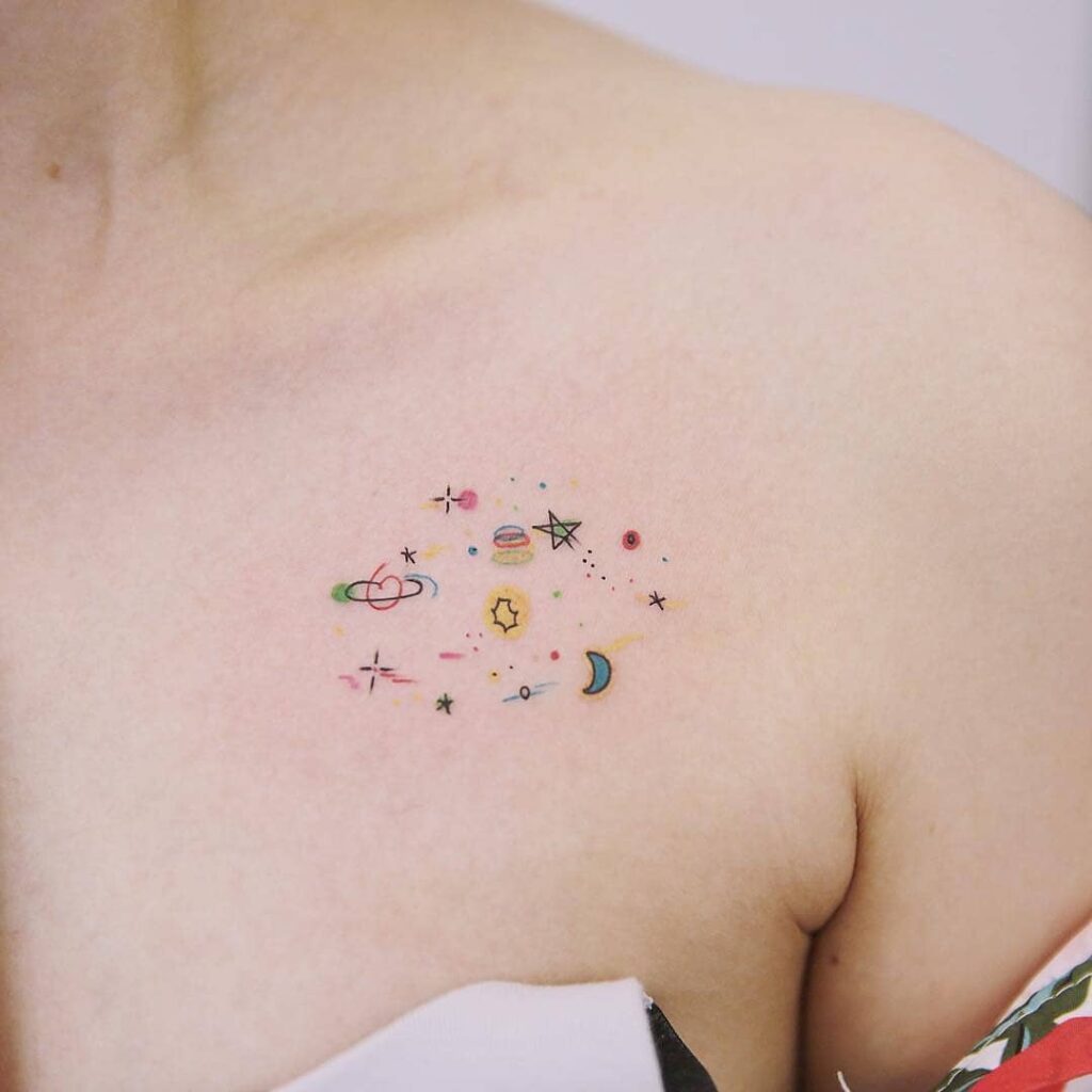 Little Tattoos  Tiny galaxy temporary tattoo get it here 