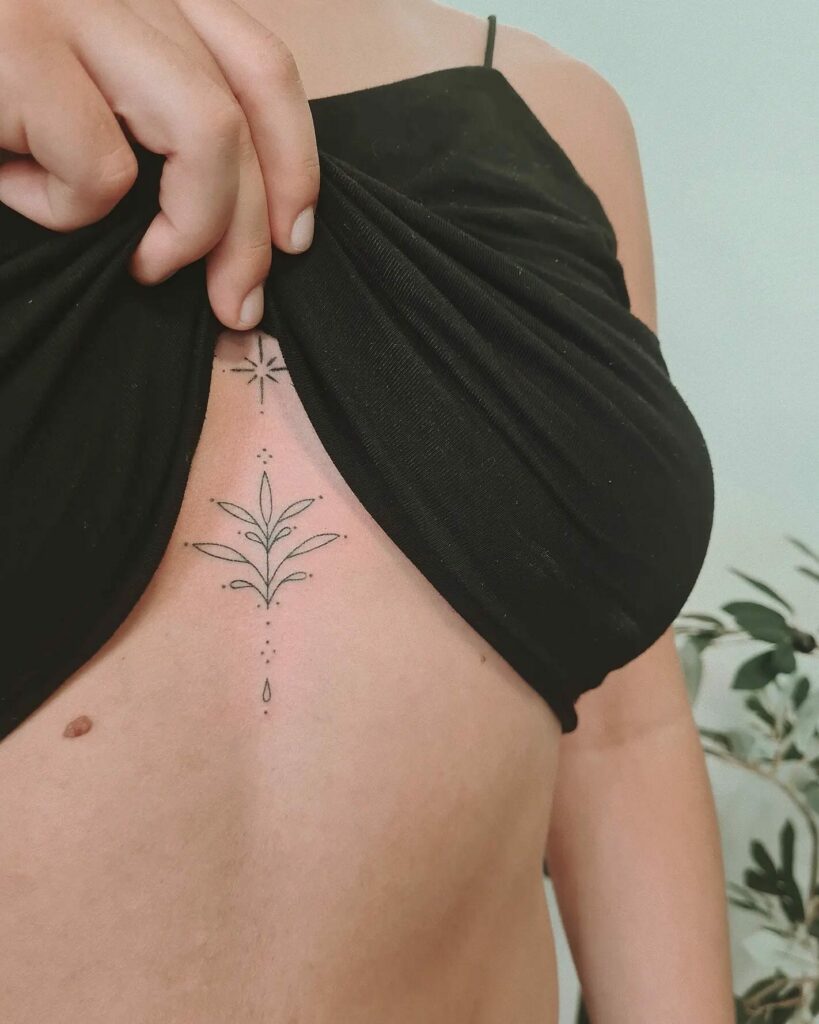 Flower Sternum Tattoo  neartattoos