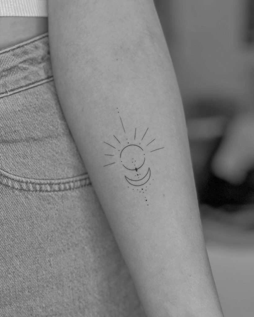 Minimalist Sun And Moon Tattoos