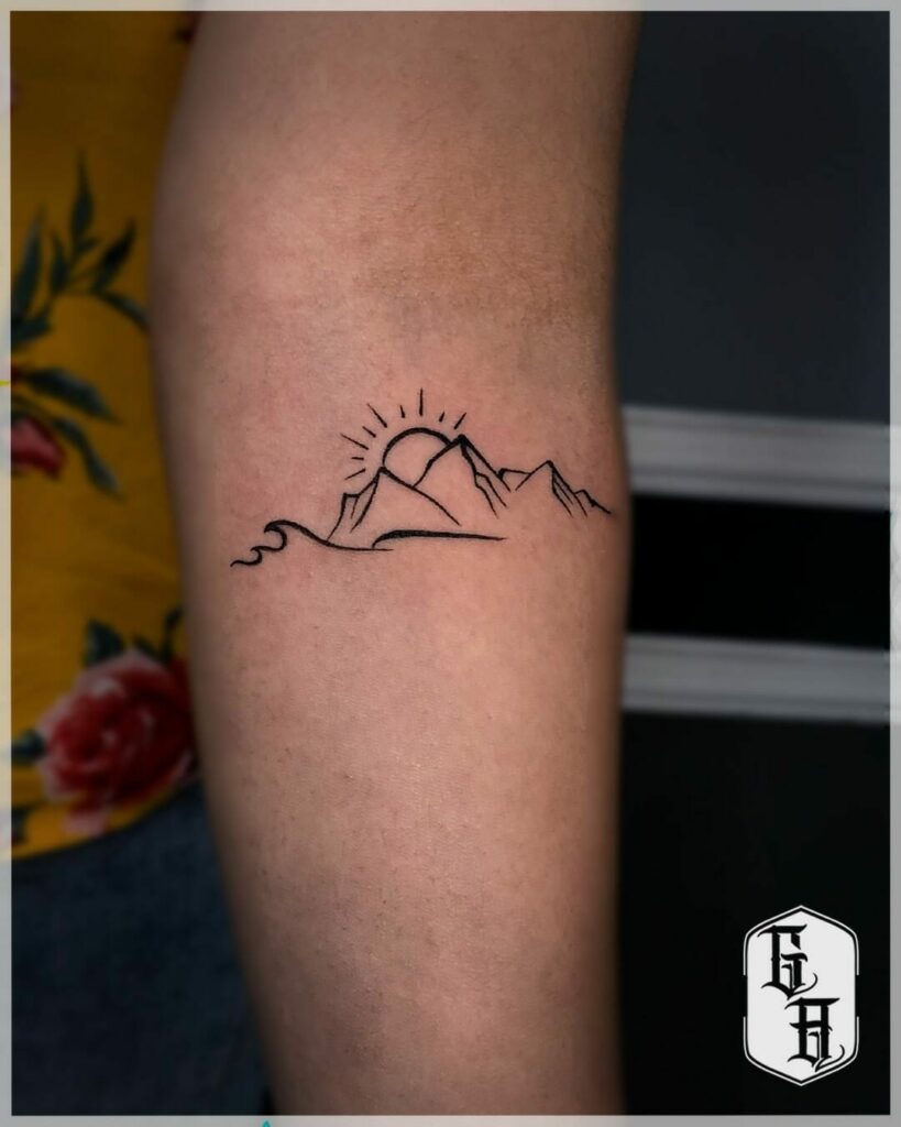 simple mountains tattoo