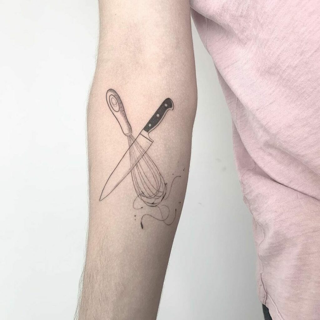 Minimalistic Chef's Knife Tattoo