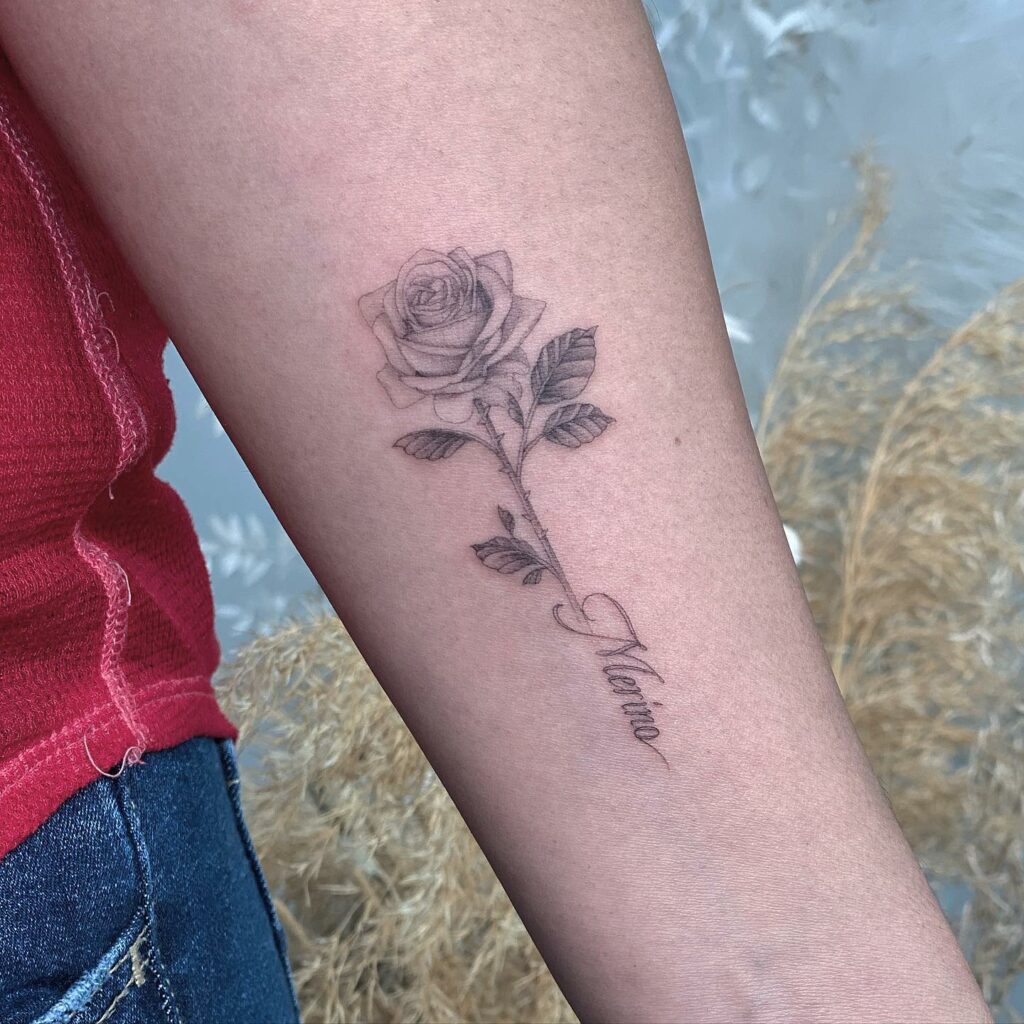 22 Beautiful Roses With Names Tattoo Ideas For Women  Saved Tattoo