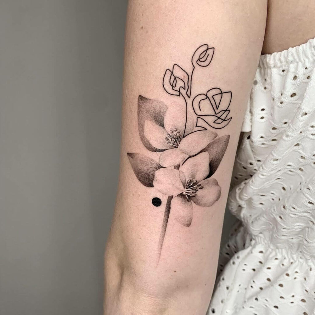 Minimalistic Jasmine Flower Tattoo