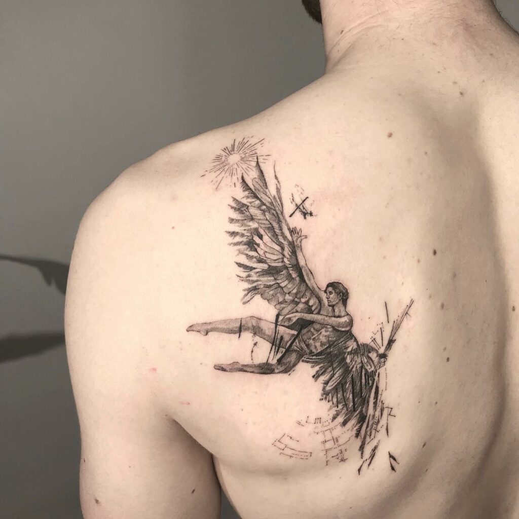 Mythical Shoulder Tattoos For Men