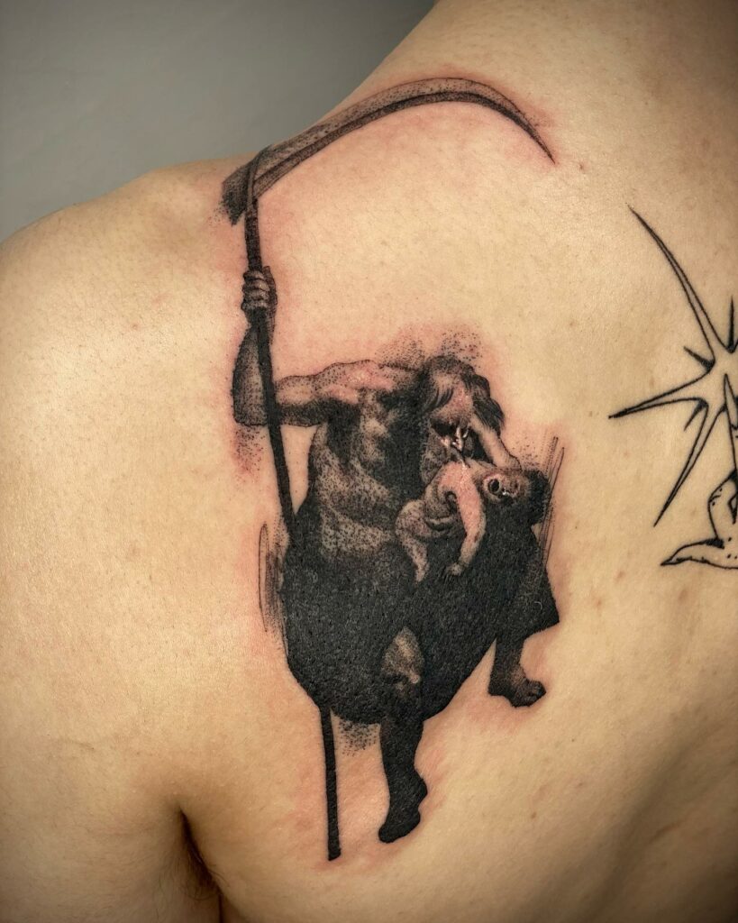 Mythical Shoulder Tattoos For Mens