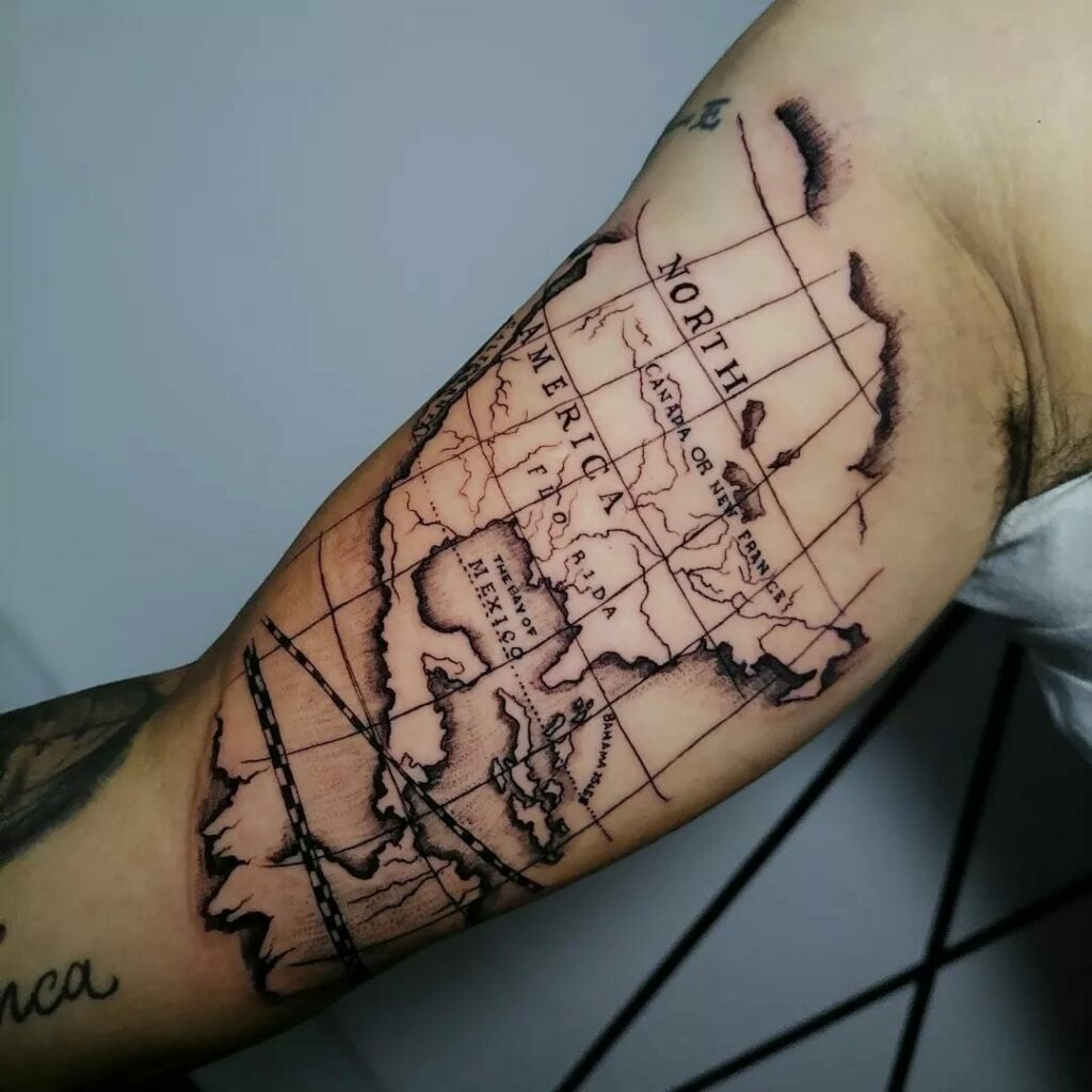 Naval Map Tattoo ideas