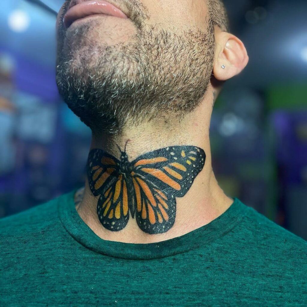 Neck Butterfly Tattoos