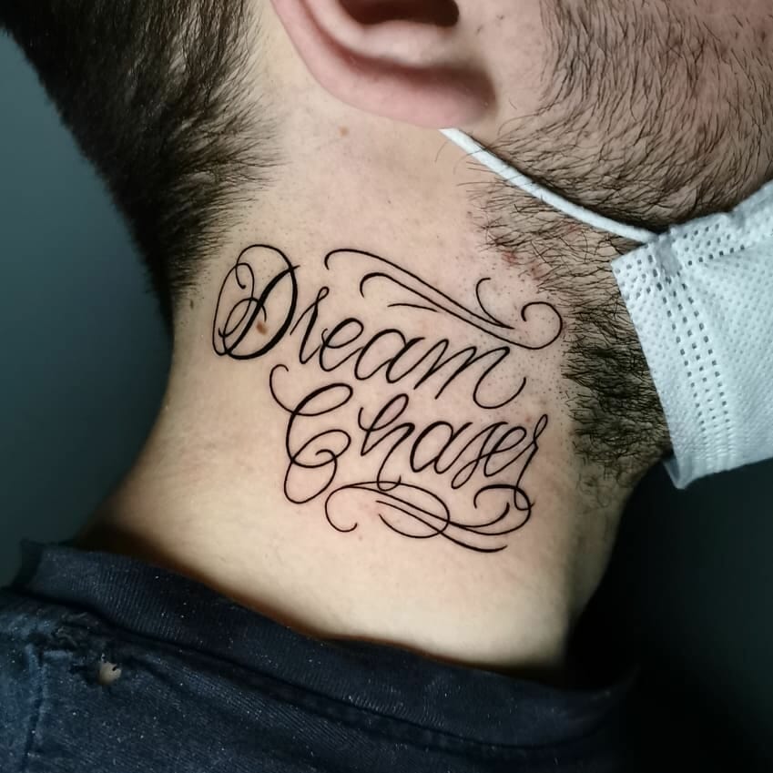 Neck Dream Chaser Tattoo