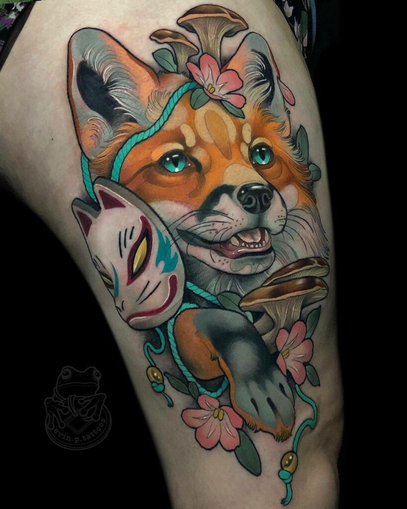 neo traditional animal tattoo