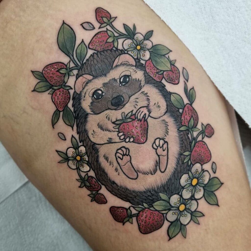 My hedgehog tattoo  Hedgehog tattoo Tattoos Mini tattoos