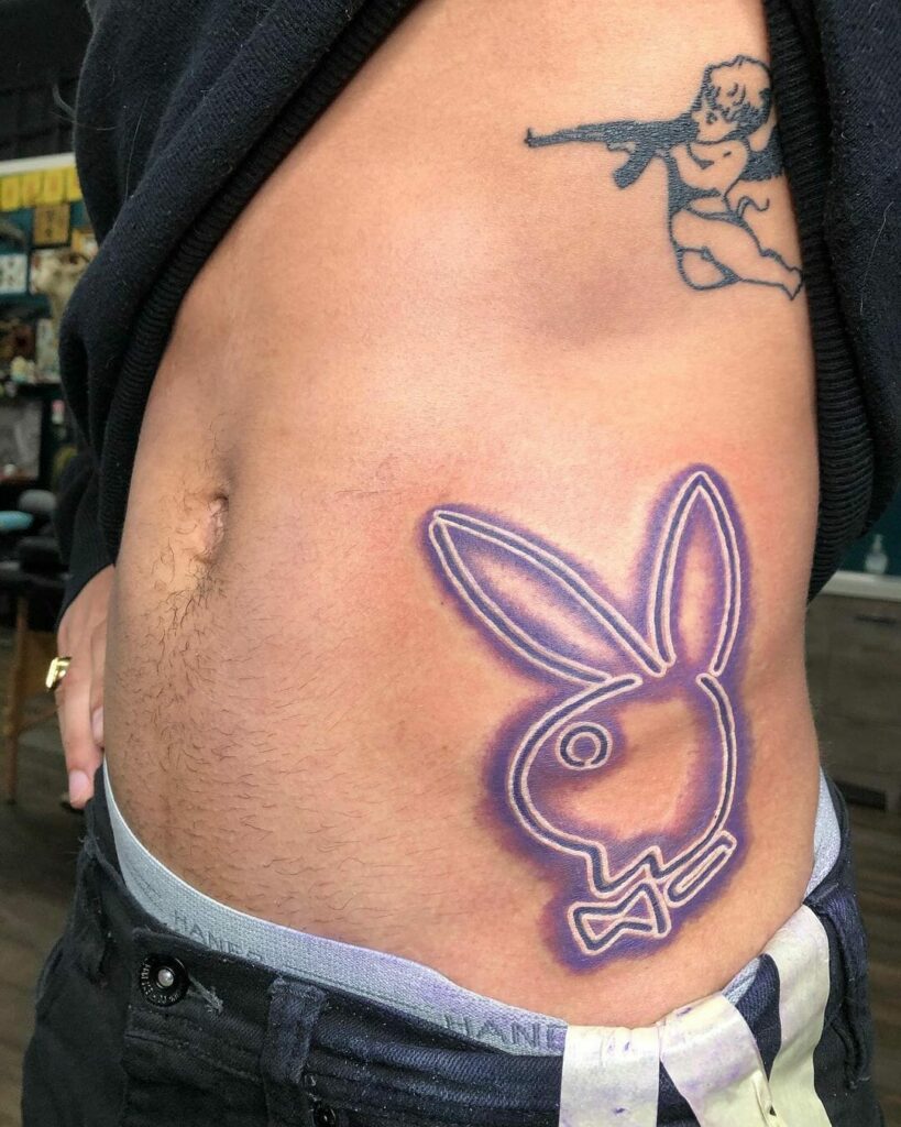 Neon Playboy Bunny Tattoo