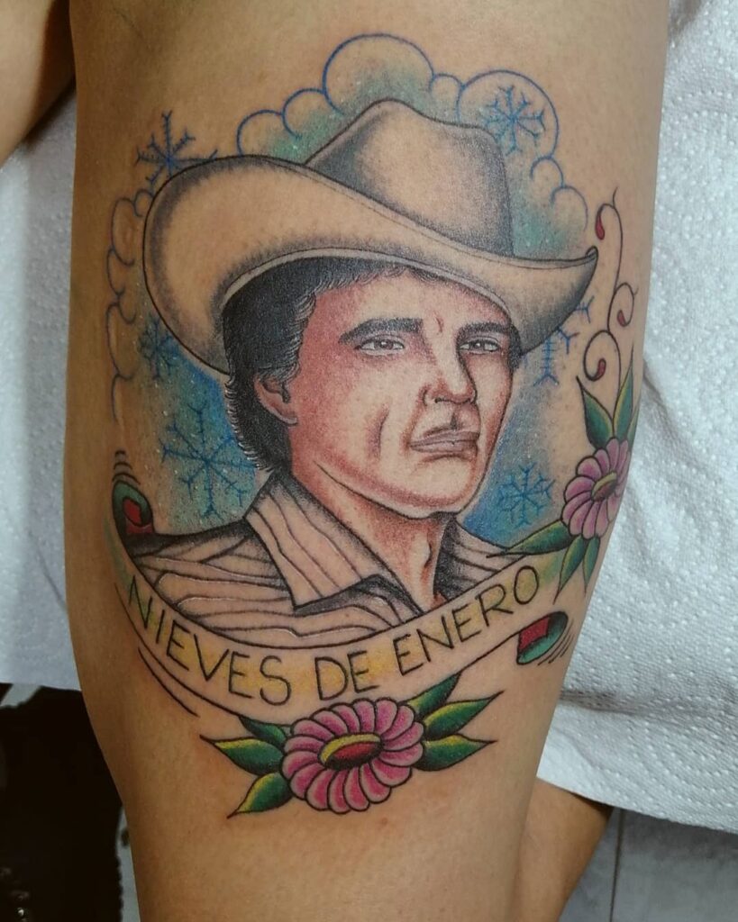 Chalino Sanchez Portrait Tattoo that I did today on my boy Logan Morris   By Turtle Magic  Facebook