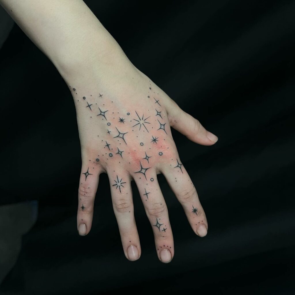 Night Sky Wrist Tattoos For Girls