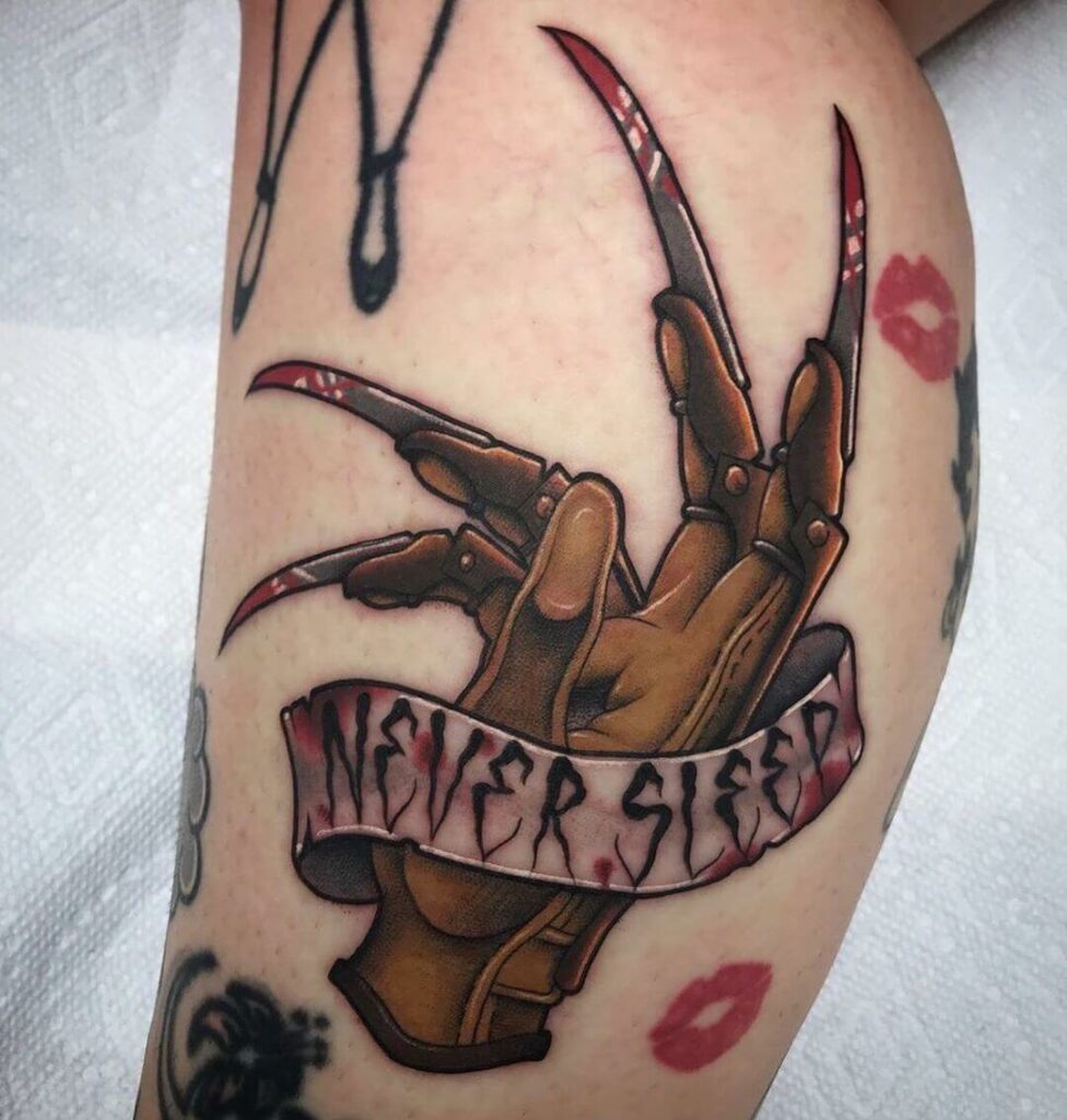 Nightmare On Elm Street “Never Sleep” Tattoo