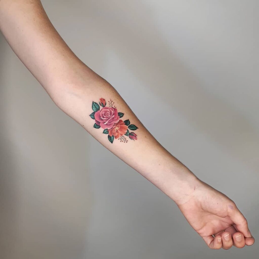 No Outline Flower Tattoo
