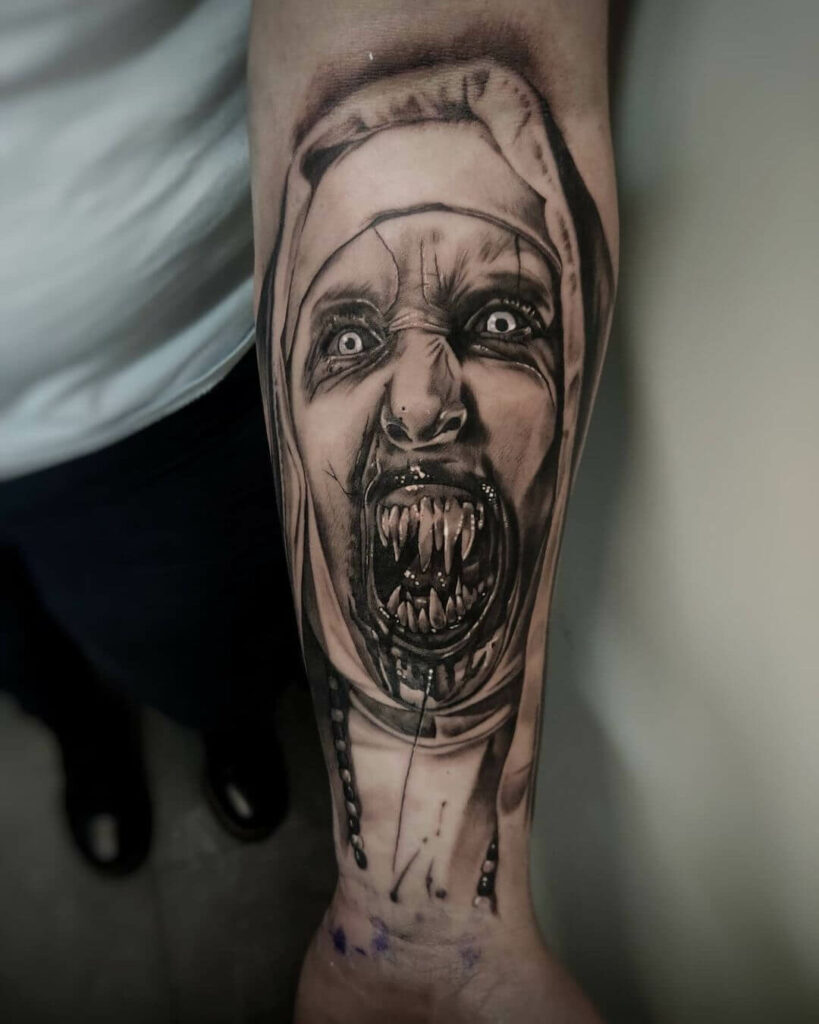 Nun Bloody Gore Tattoo