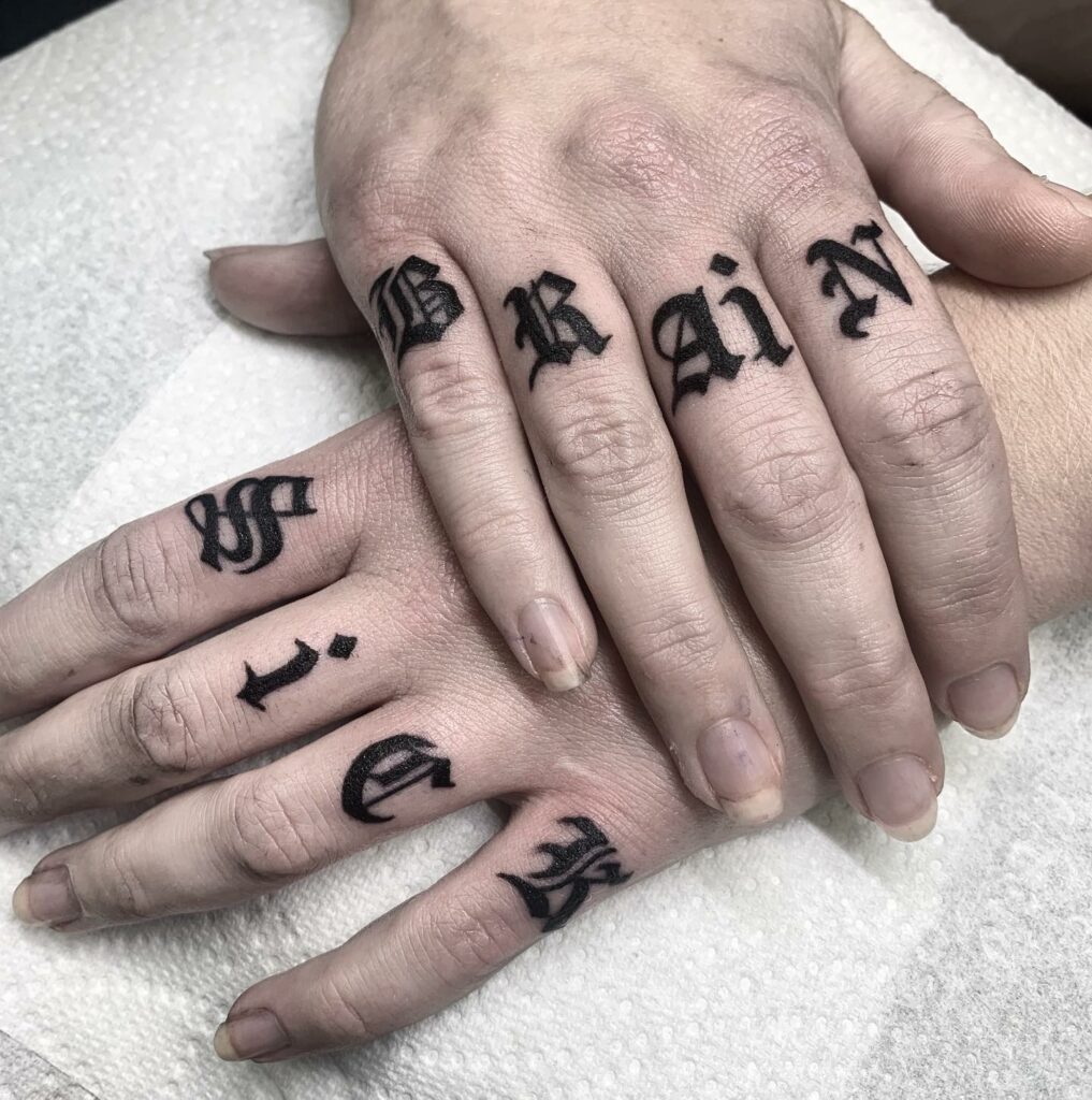 Tattoo uploaded by Xavier  Lettering tattoo by tearsink on Instagram  handstyle knuckle lettering script letter type  Tattoodo