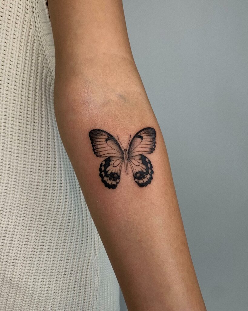 Old School Butterfly Tattoo Design