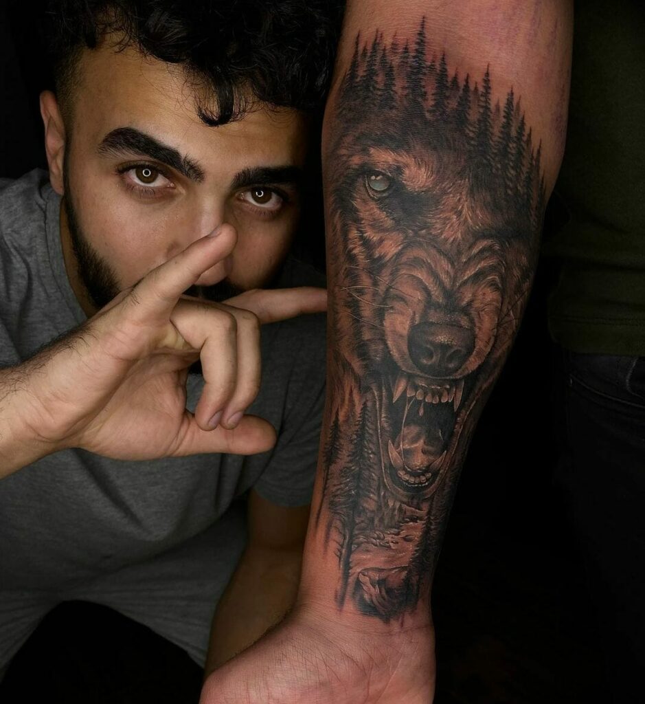 One Eyed Wolf Tattoo