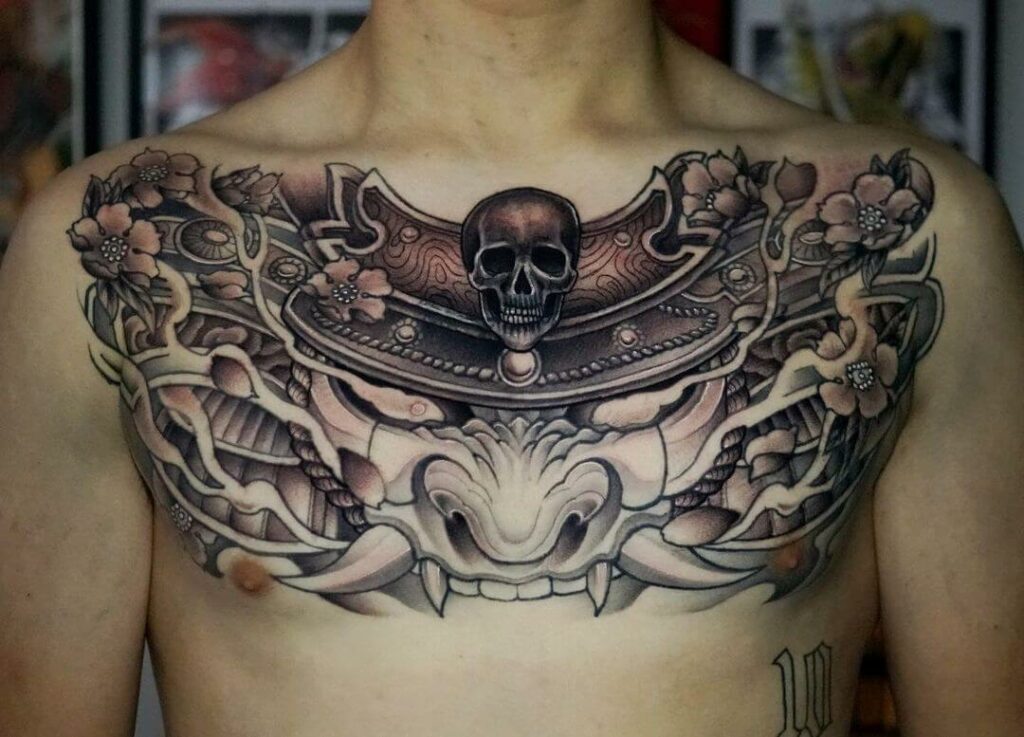 Oni Full Chest Tattoo