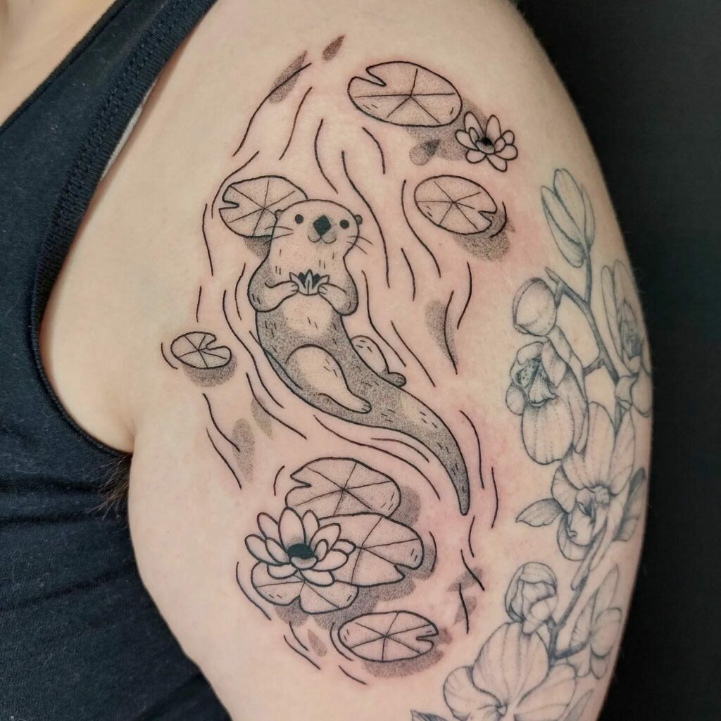 Simple Otter Tattoo | Animal tattoos, Otter tattoo, Grace tattoos