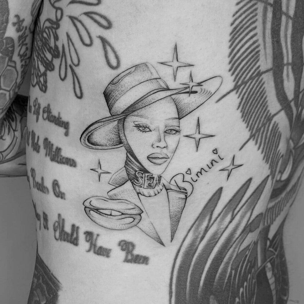 Outline Drag Queen tattoo