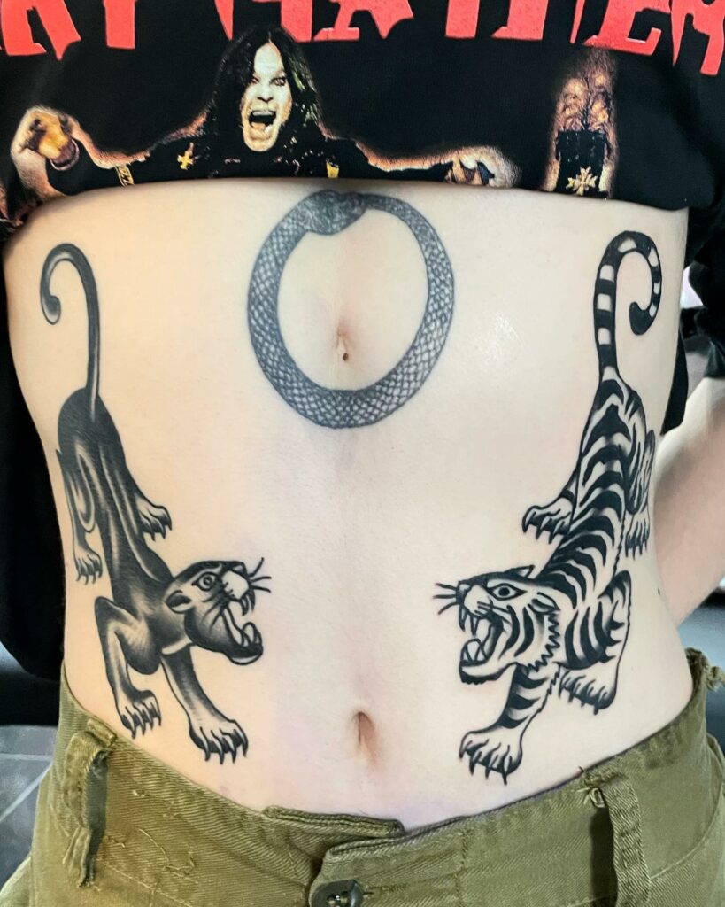 Panther V Line Tattoo Design