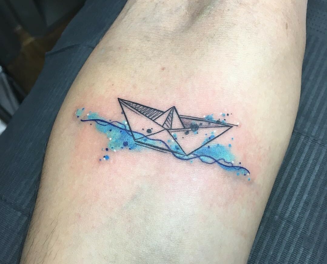 Paper boat by Tania Ost  Tattoogridnet