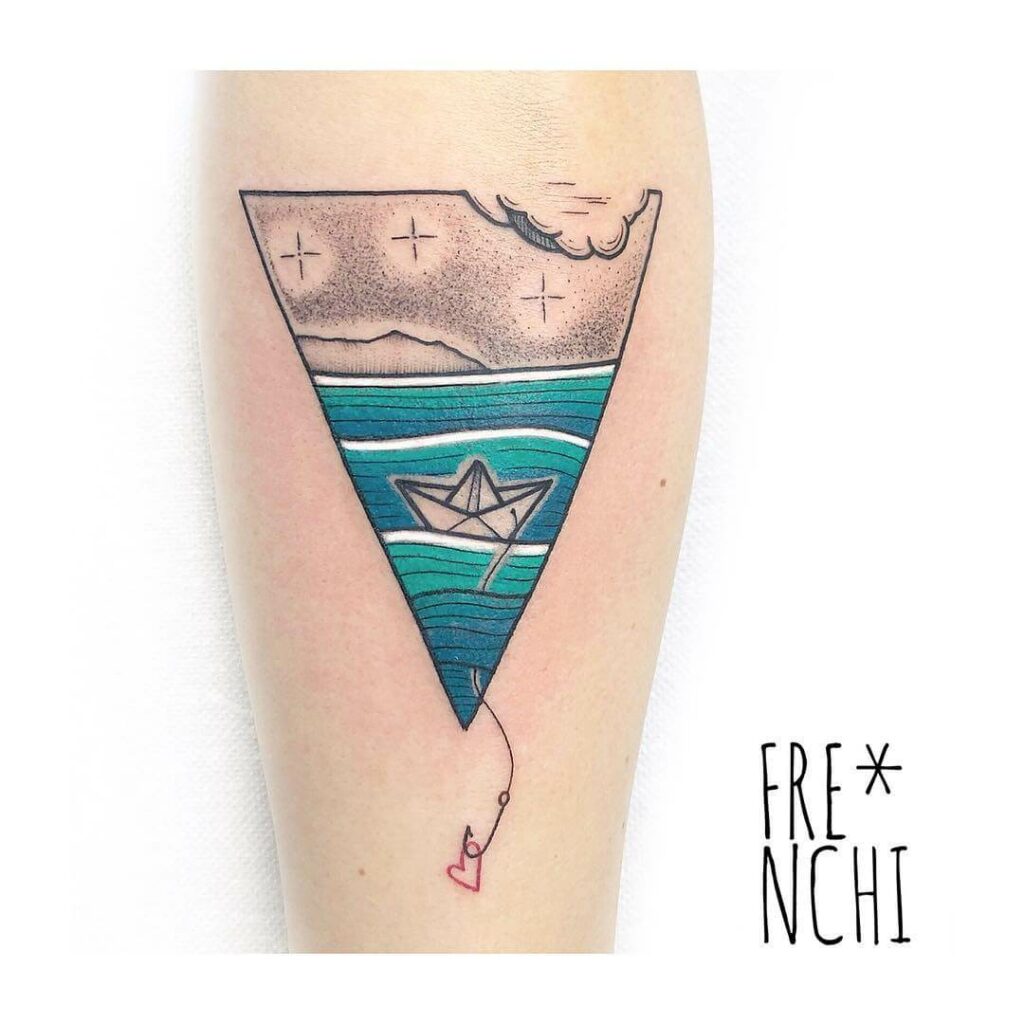 Paper Boat in Tringle Tattoo