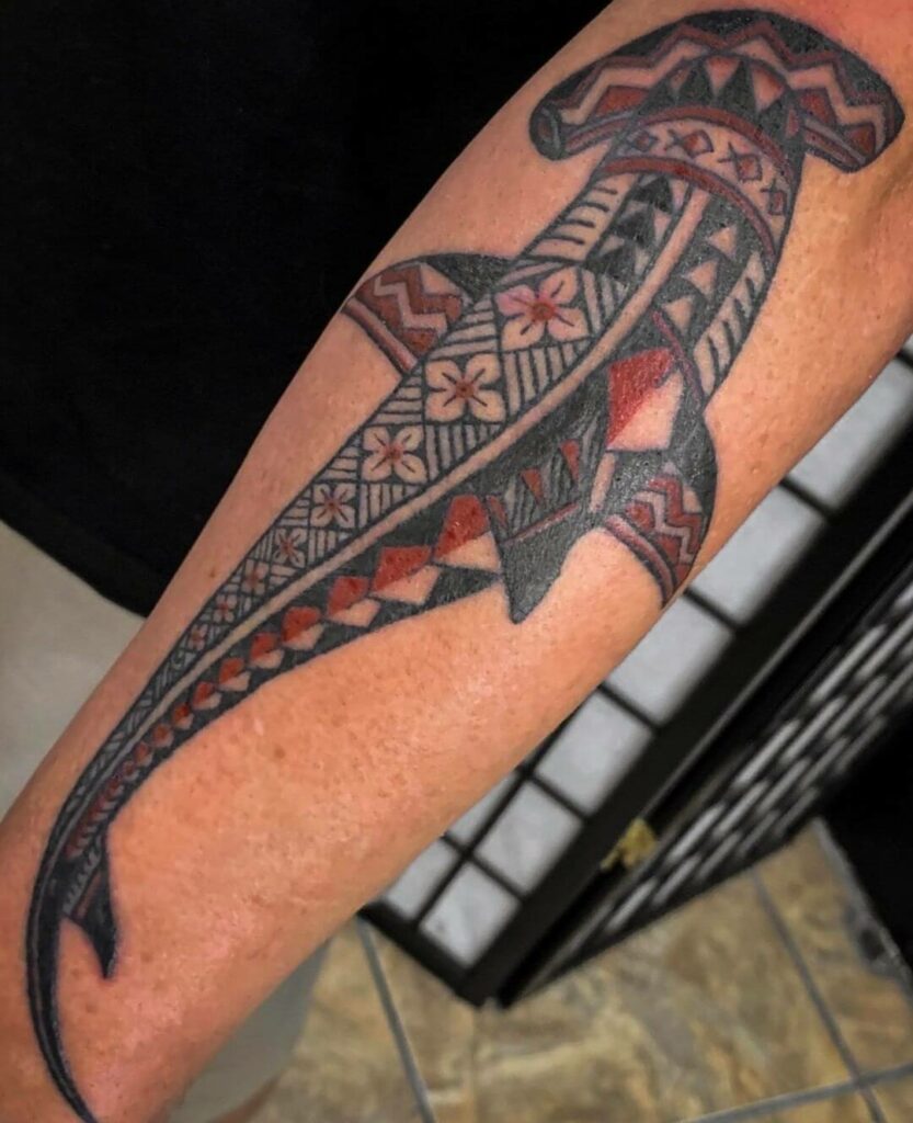 Patterned Tribal Shark Tattoo