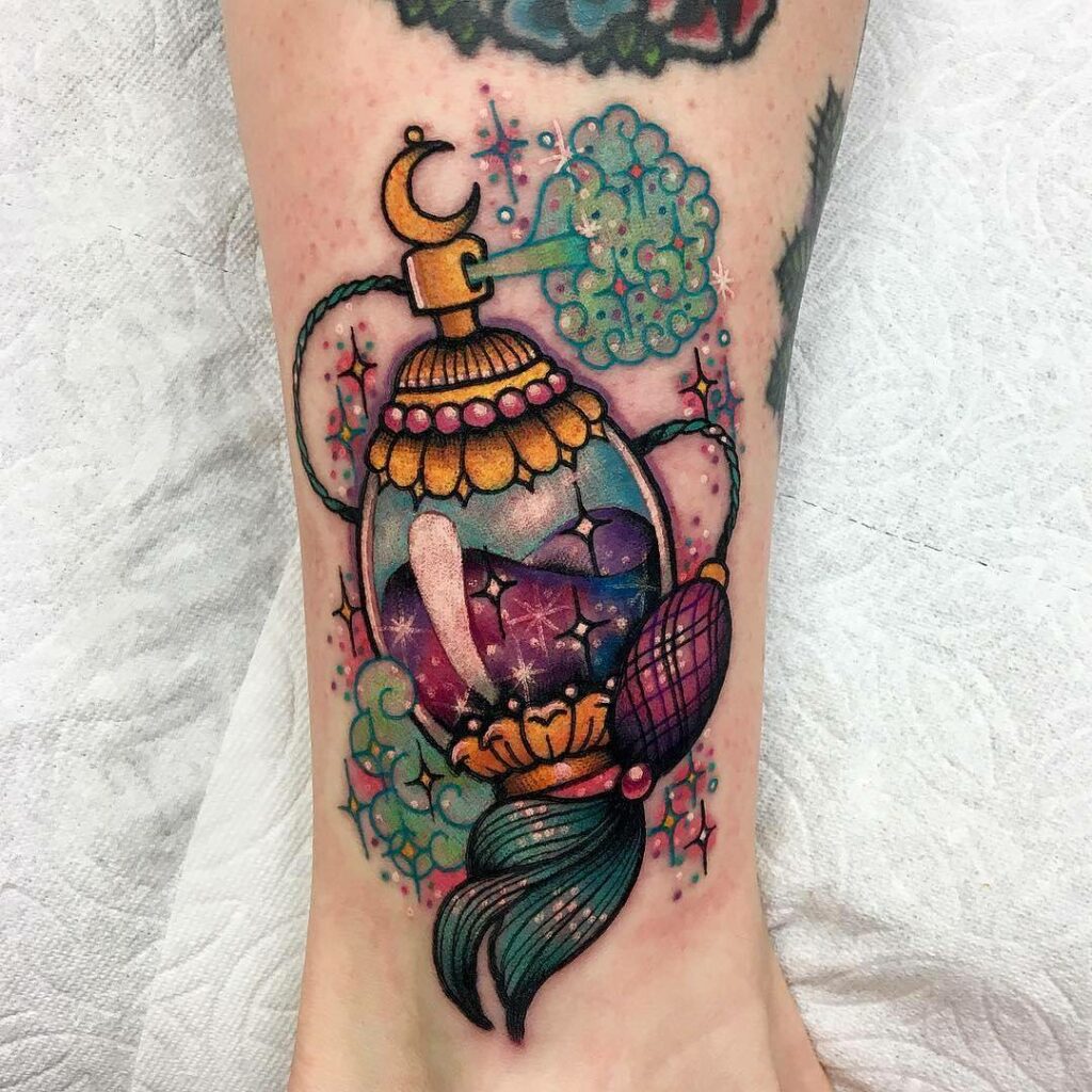 vintage perfume bottles tattoo