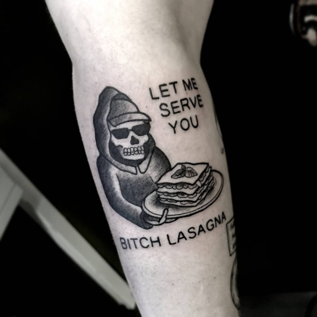 Pewdiepie Upper Arm Tattoo Black Ink