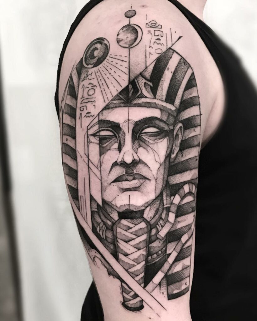 Pharaoh Tattoo Stencil