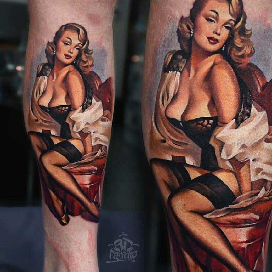 Pin-up Girl Printable Temporary Tattoo Paper Awesome Designs For Men