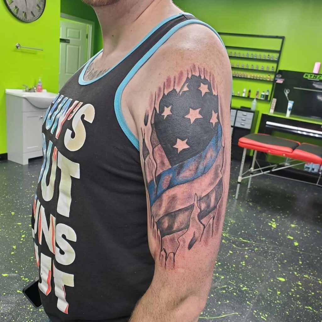 Police Officers' Awareness Flag Tattoo