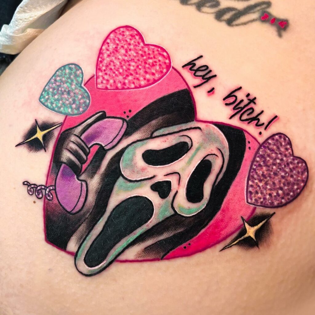 Happy halloween from this cute ghost face ghostface scream tattoo  tattoos ink inked bodyart art ink in  Halloween tattoos Horror  tattoo Funny tattoos