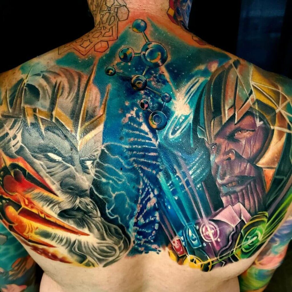 Poseidon Vs. Thanos Tattoo