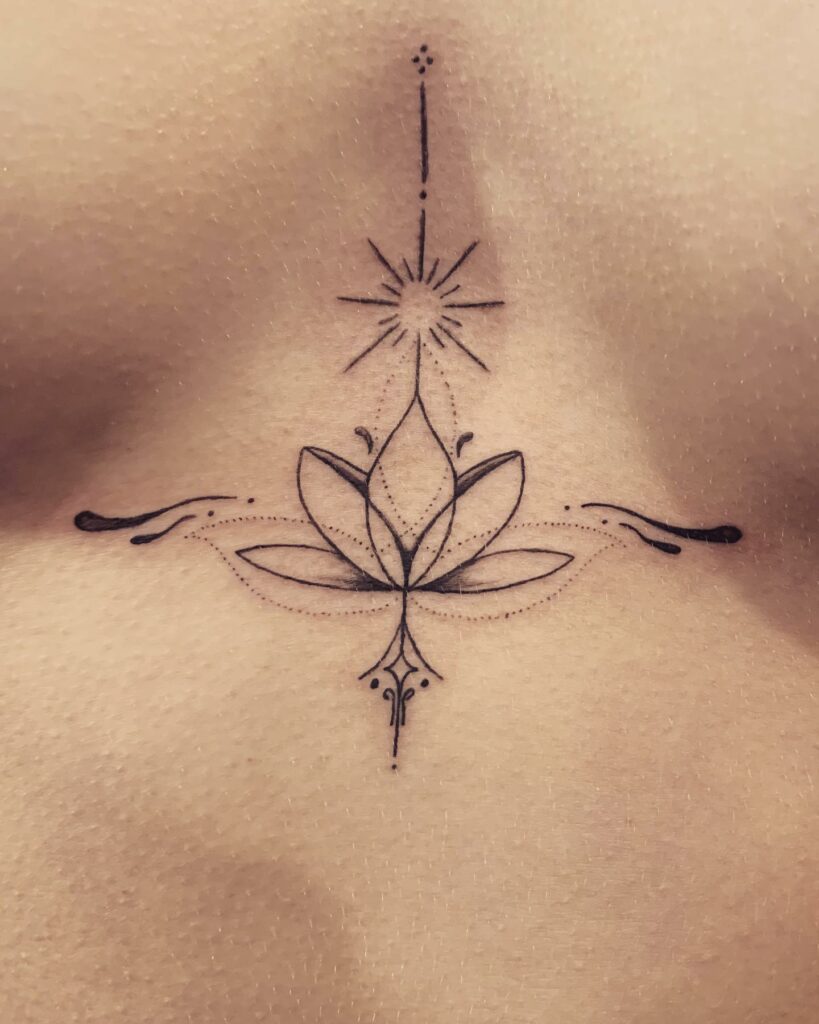 Pretty Outline Tattoo Ideas For Your Sternum