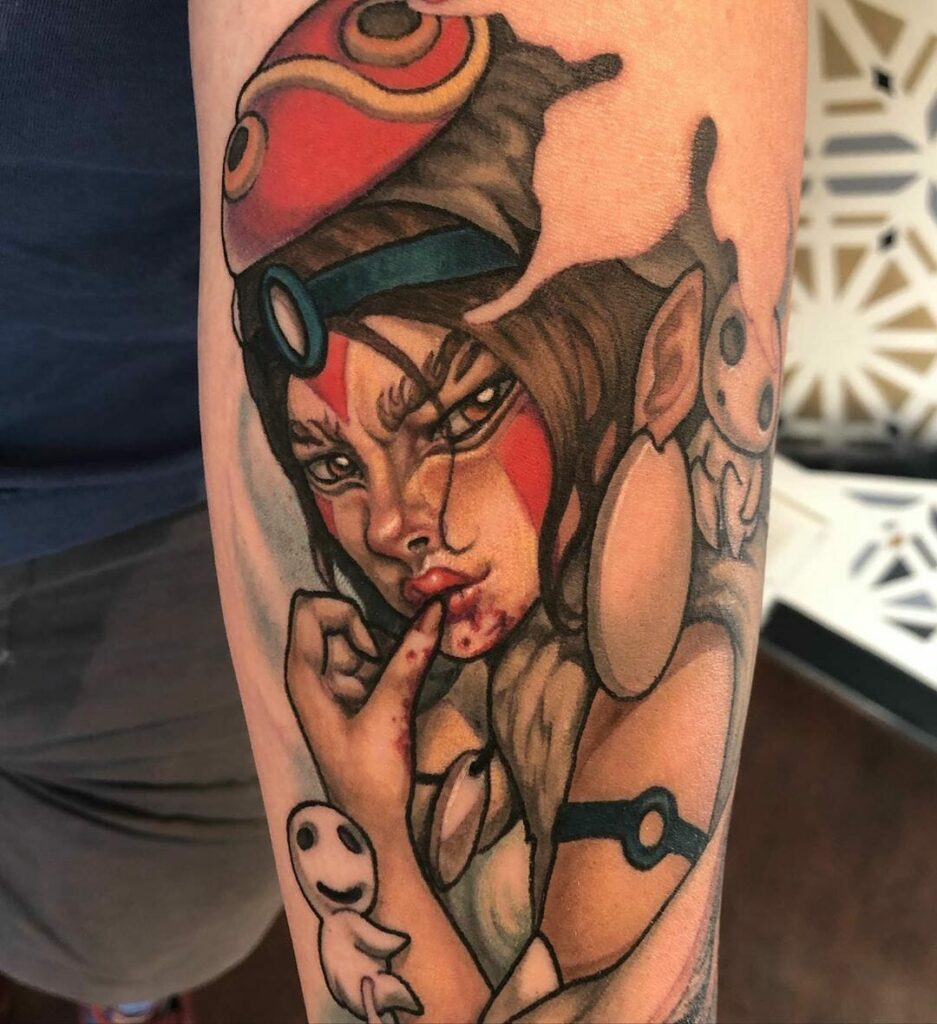 Emma Berger on Instagram Princess Mononoke in her finest  tattoo tat  tattooideas tattoos pdxtattoo pdxtattooartist pdxtattoos miyazaki  miyazakitattoo