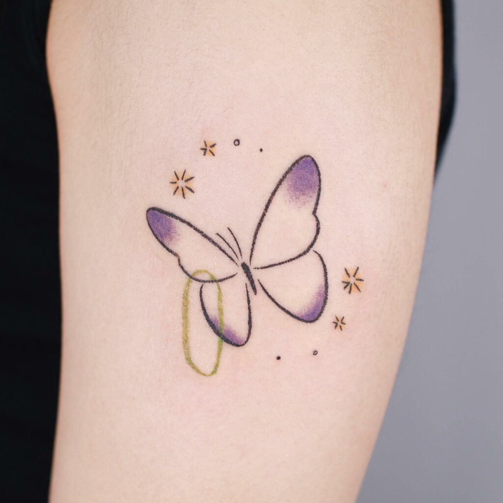 Small Purple Butterfly Tattoo  neartattoos