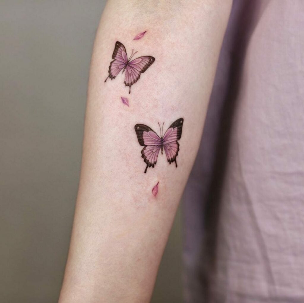 Beautiful Yellow Butterfly Tattoo With Purple Dots  Yellow Purple Butterfly  Png PNG Image  Transparent PNG Free Download on SeekPNG