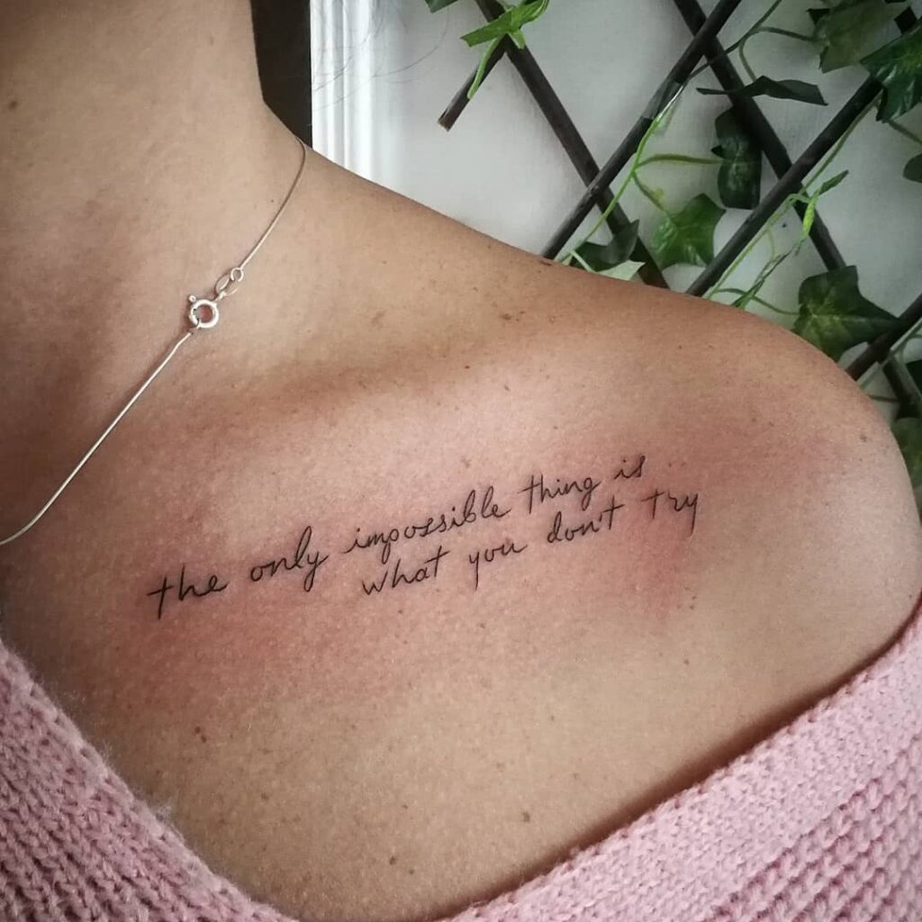 Quotation Collarbone Tattoo For Women
