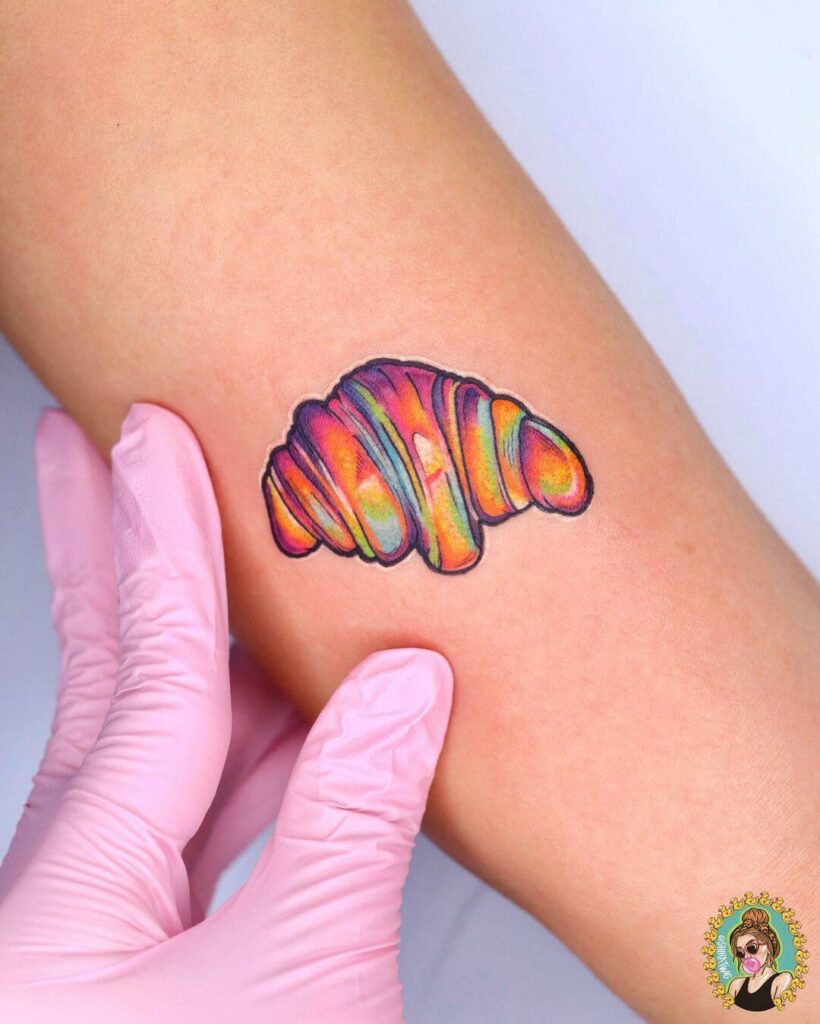 Rainbow Croissant Tattoo